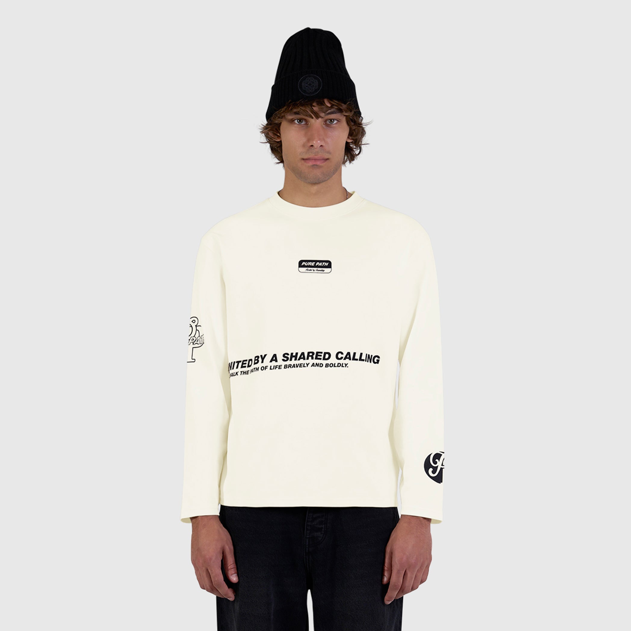 Pure Path United Longsleeve T-shirt- Ecru