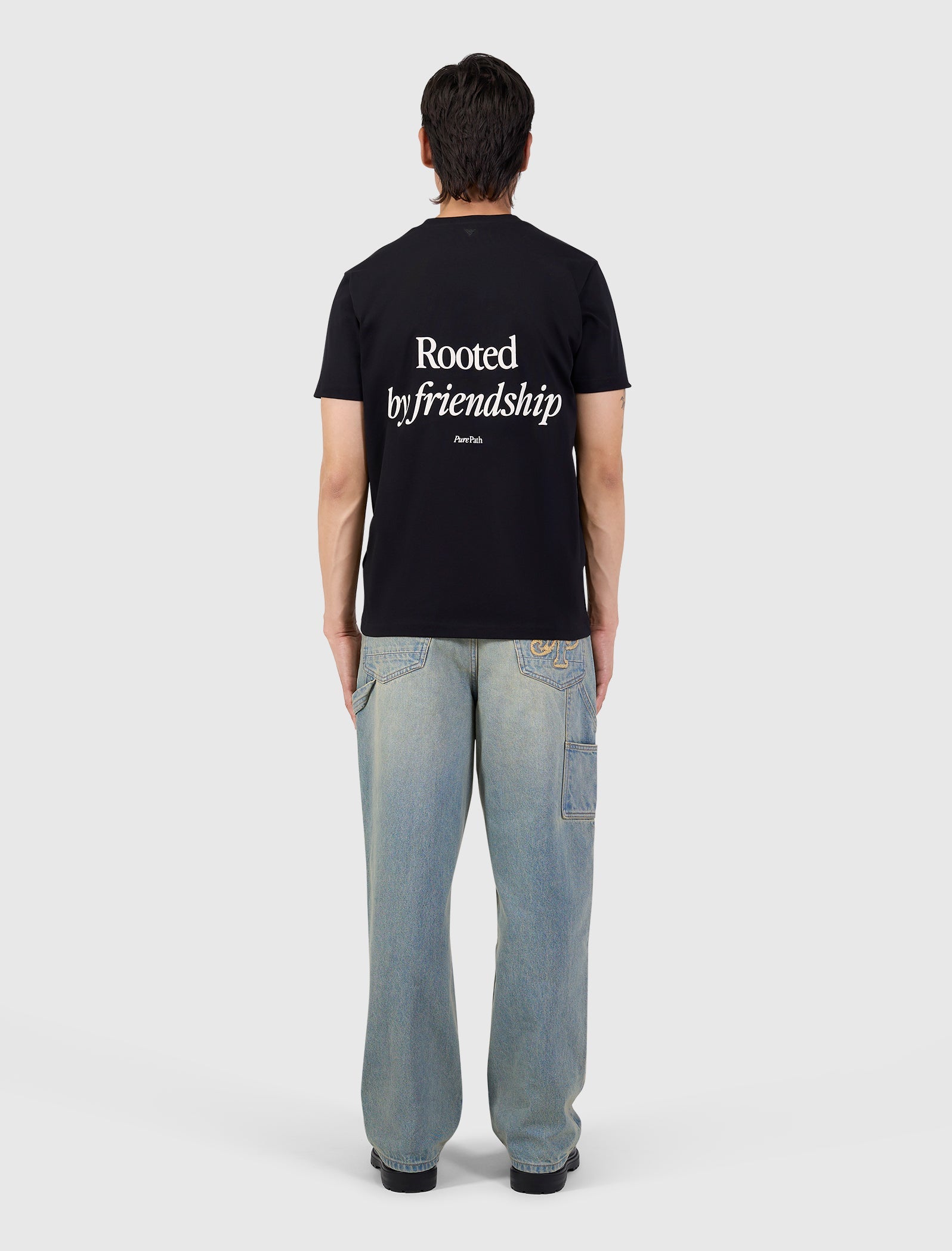 Pure Path Rooted By Friendship T-shirt- Black