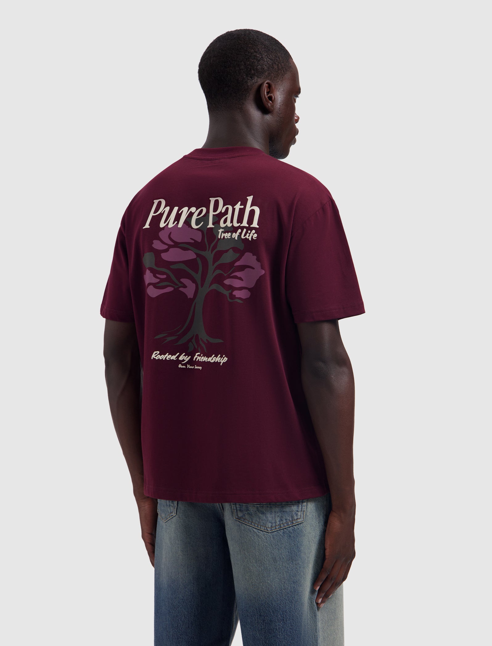 Pure Path Tree Of Life T-shirt- Wine Red