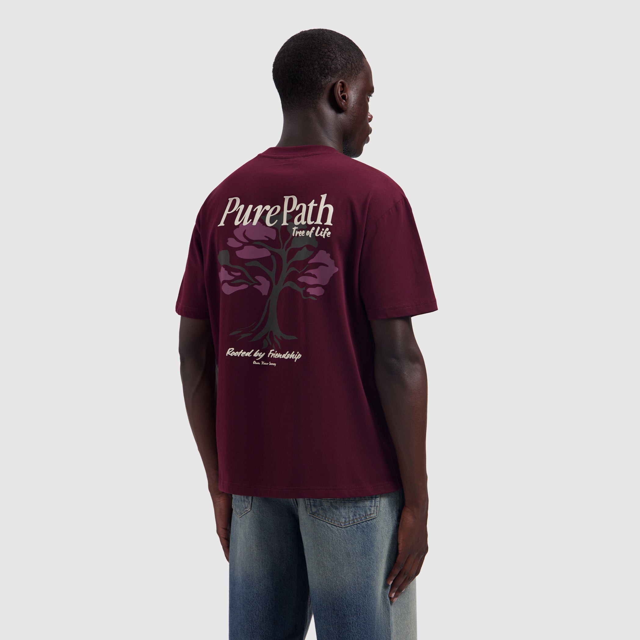 Pure Path Tree Of Life T-shirt- Wine Red