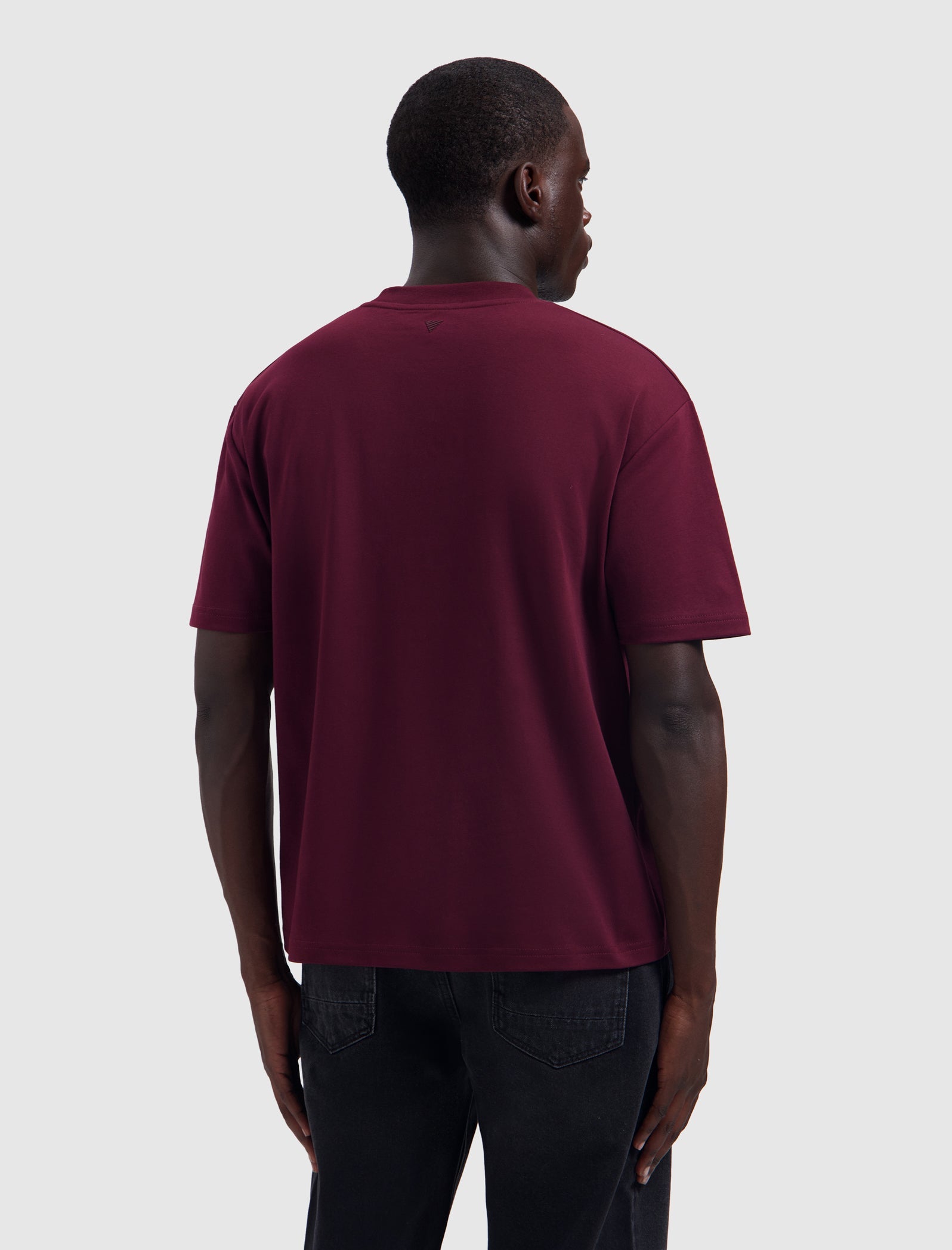 Pure Path Essential Initials T-shirt- Wine Red