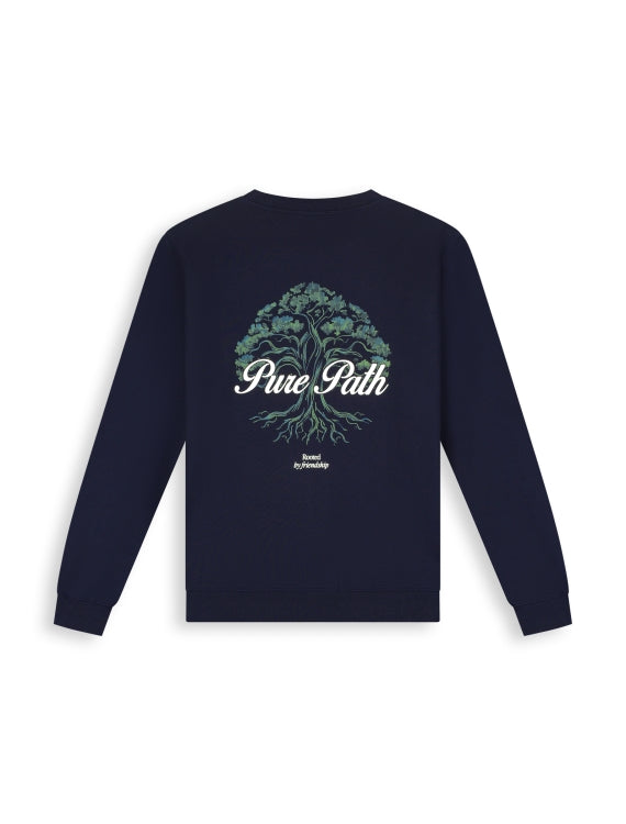 Pure Path Rooted Tree Sweater- Dark Navy