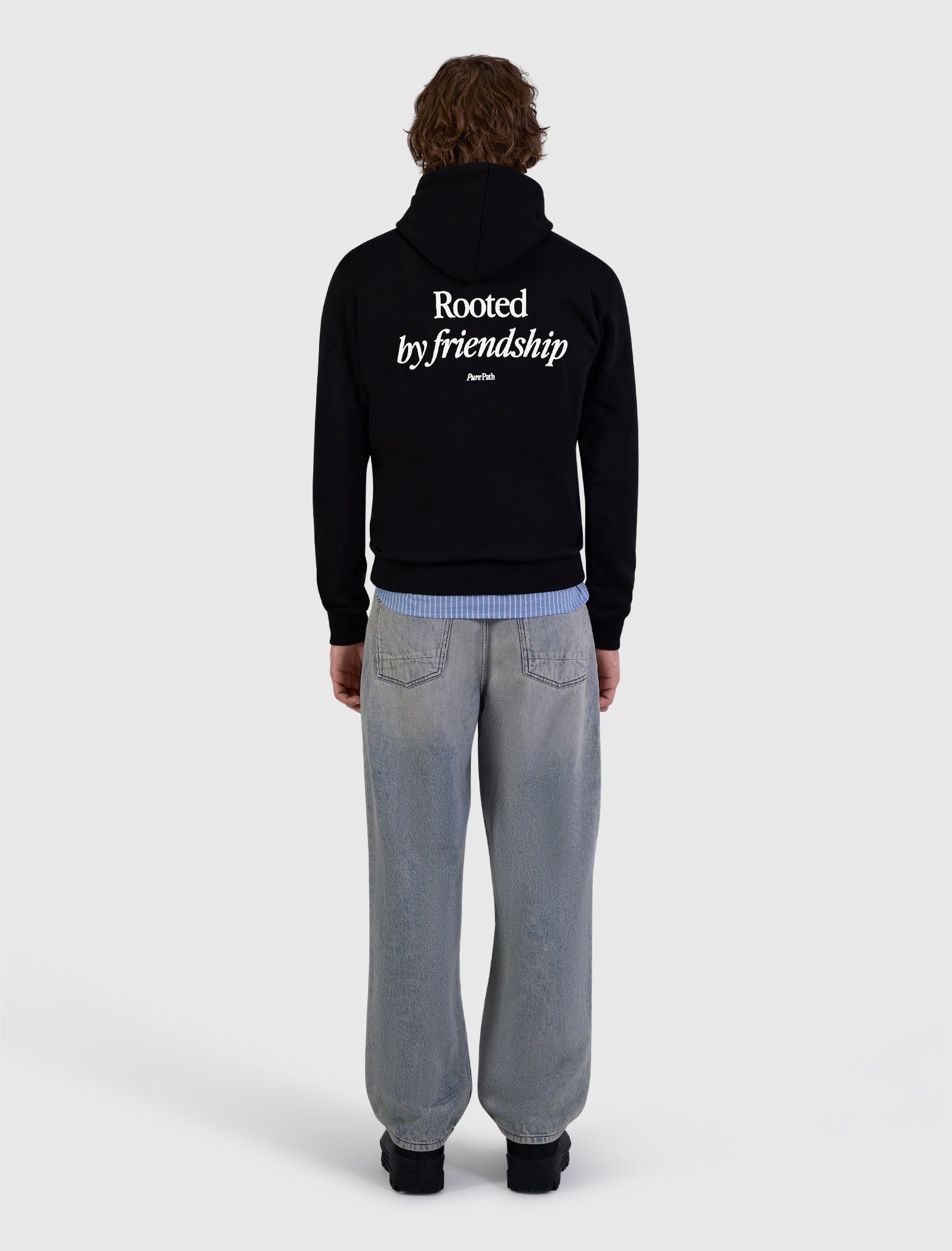 Pure Path Rooted by Friendship Hoodie- Ecru