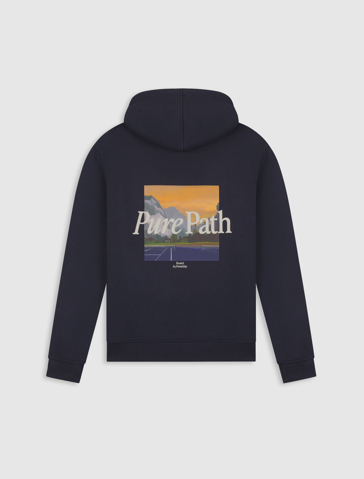 Pure Path Landscape View Hoodie- Dark Navy