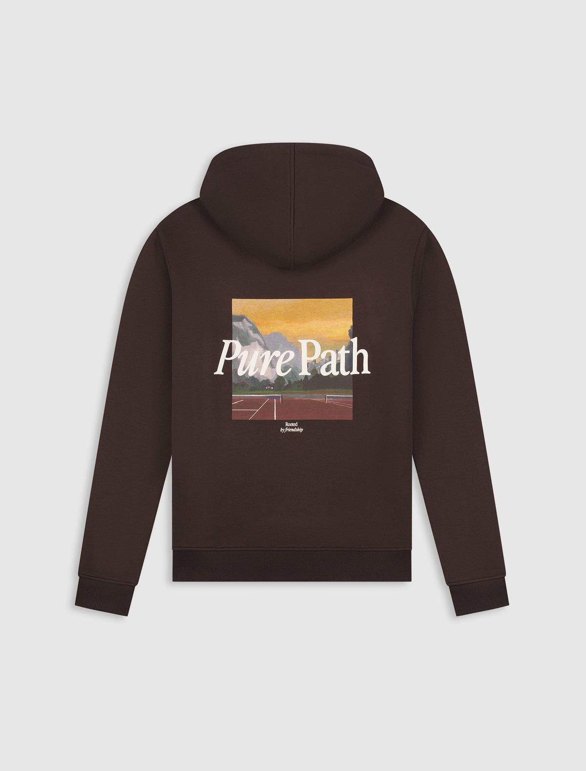 Pure Path Landscape View Hoodie- Dark Brown
