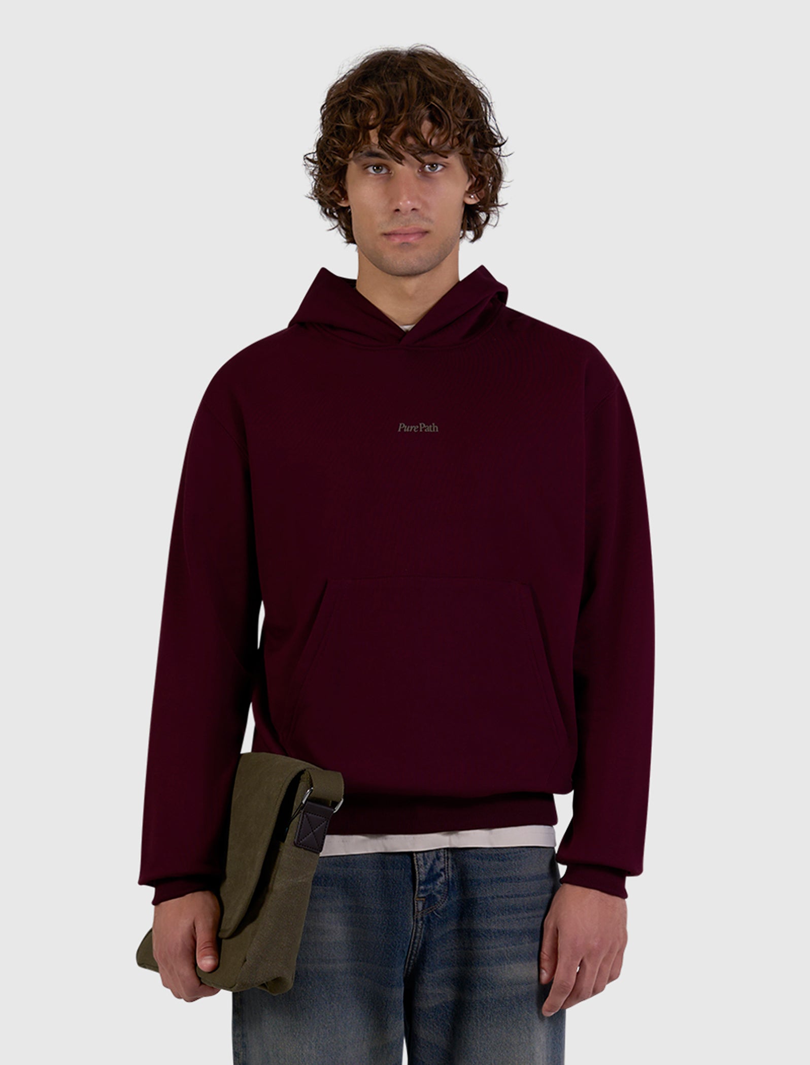 Pure Path Tree Trunk Hoodie- Wine Red