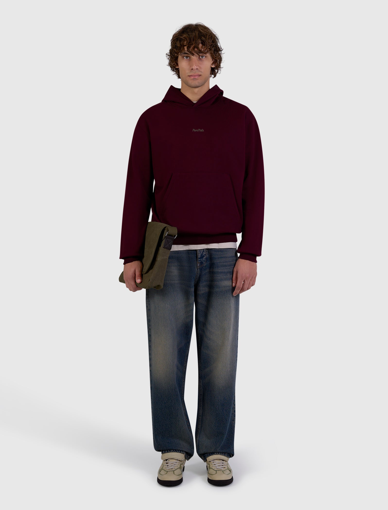 Pure Path Tree Trunk Hoodie- Wine Red