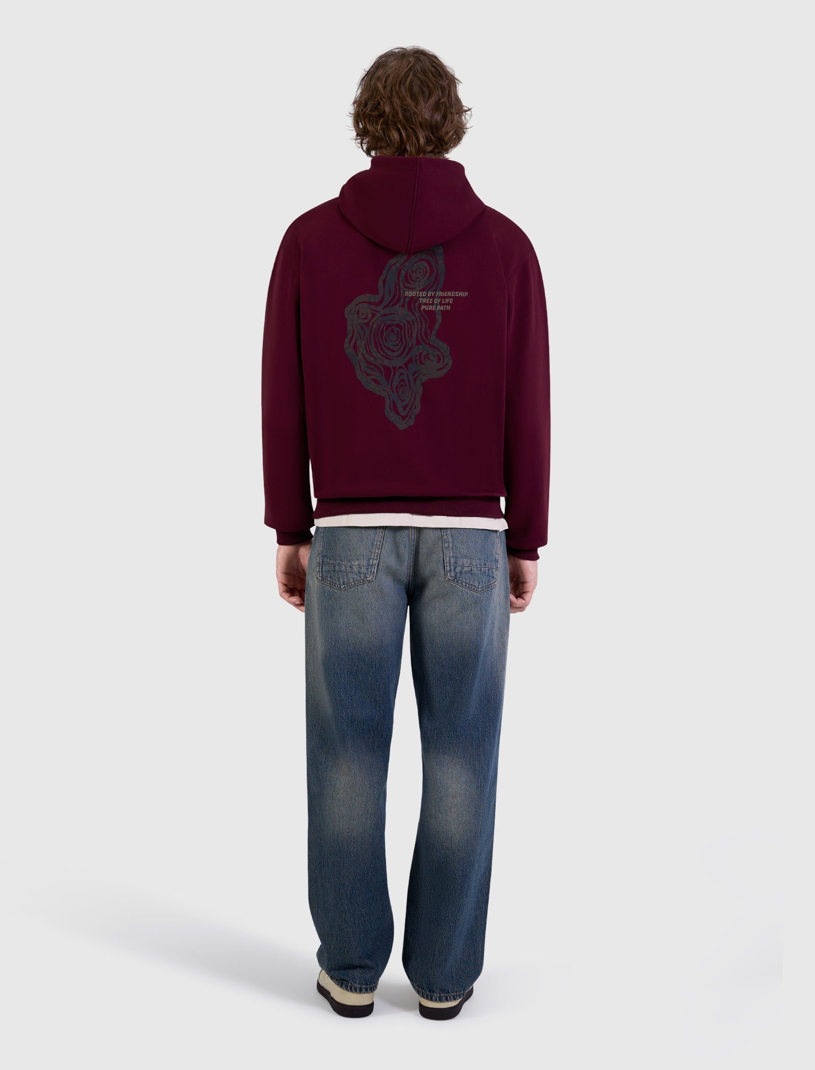 Pure Path Tree Trunk Hoodie- Wine Red