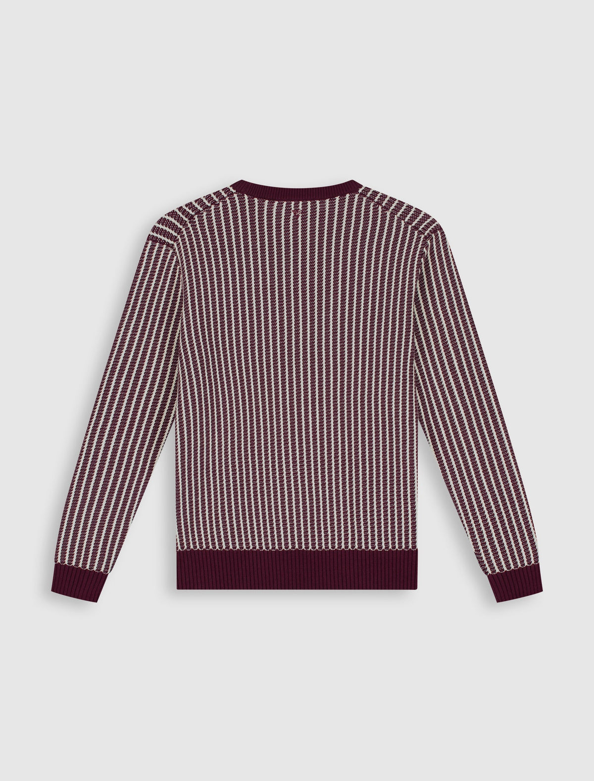 Pure Path Ladder Stitch Knit Sweater- Wine Red