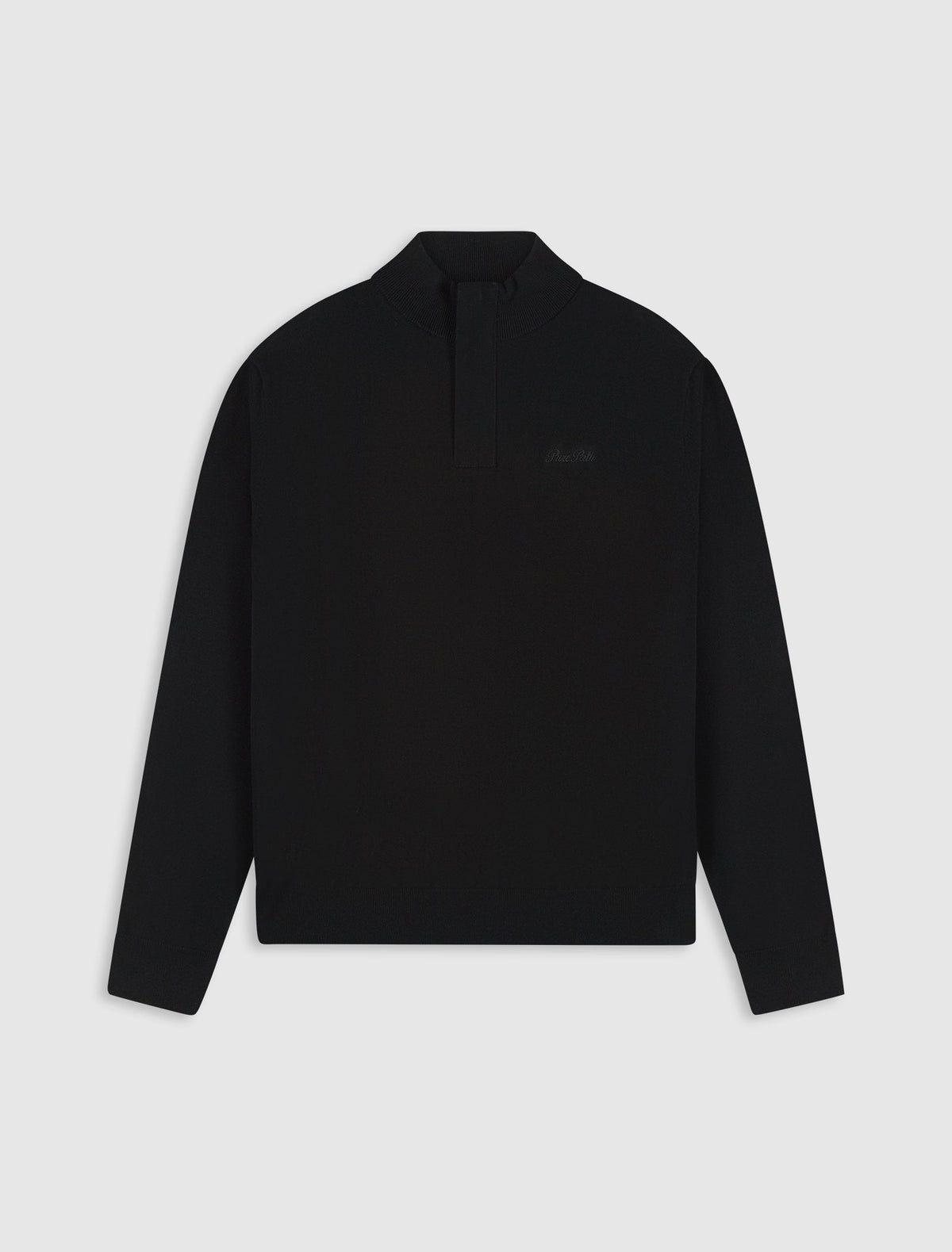 Pure Path Half-Zip Flat Knit Polo - Black