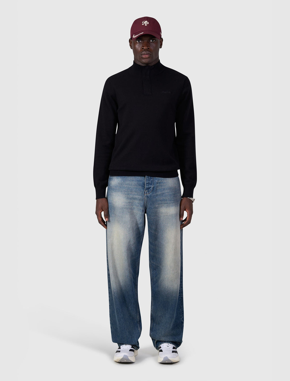 Pure Path Half-Zip Flat Knit Polo - Black