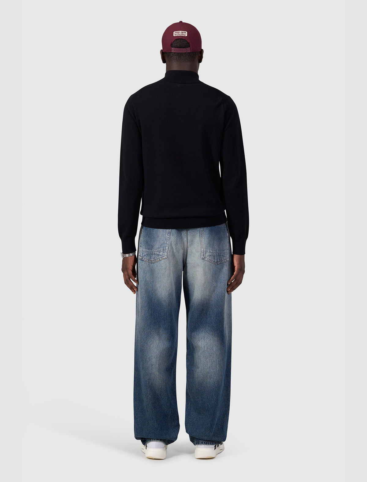 Pure Path Half-Zip Flat Knit Polo - Black
