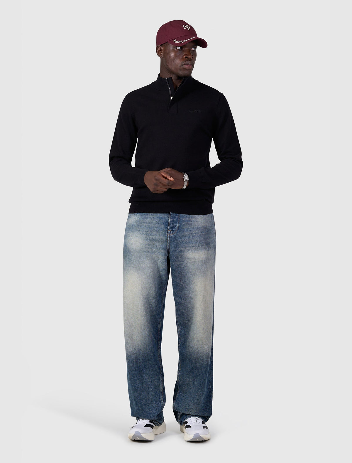 Pure Path Half-Zip Flat Knit Polo - Black