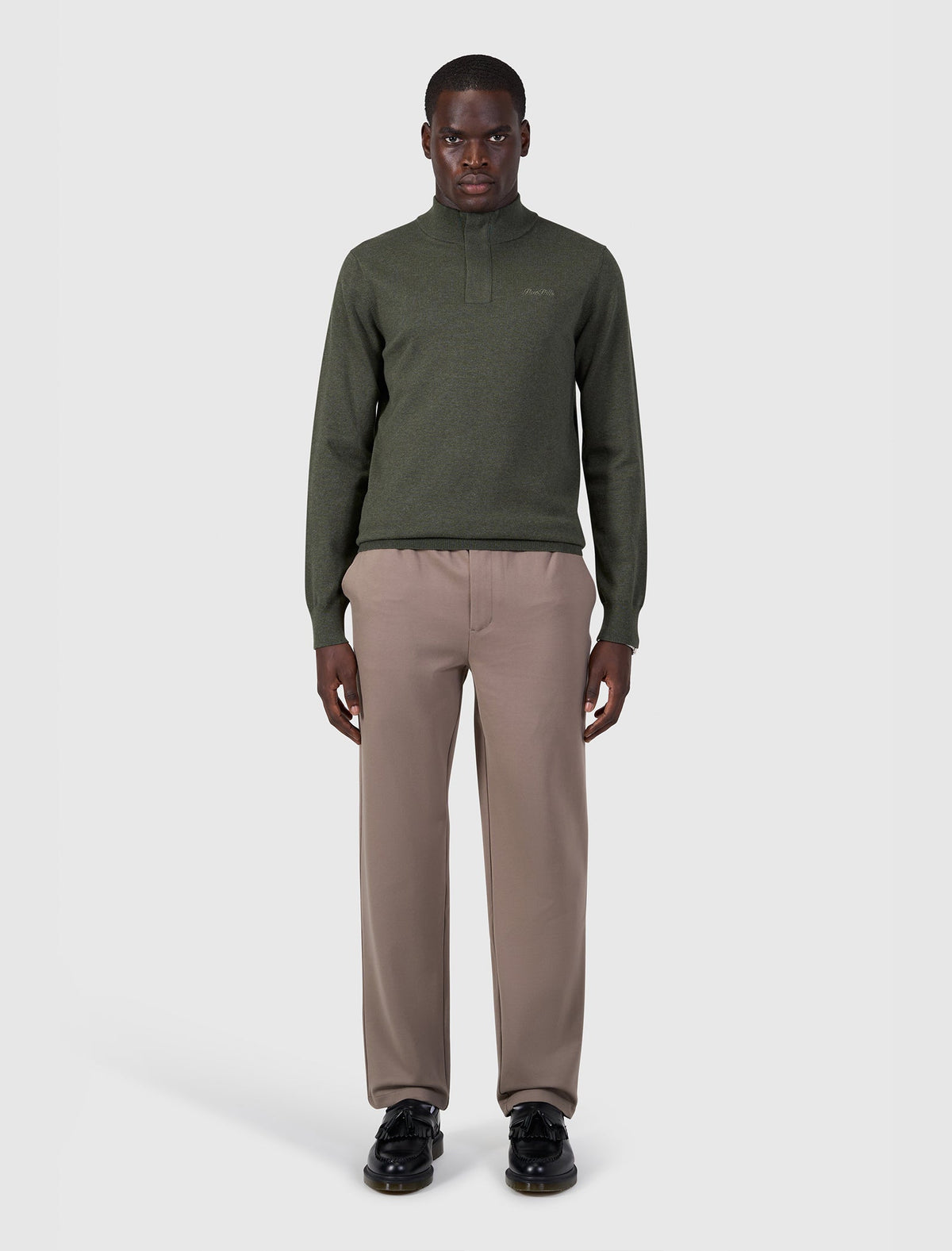 Pure Path Half-Zip Flat Knit Polo - Dark Green