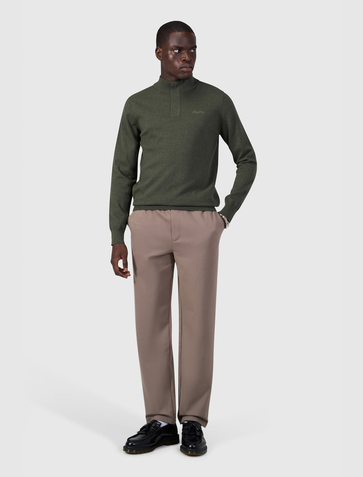 Pure Path Half-Zip Flat Knit Polo - Dark Green