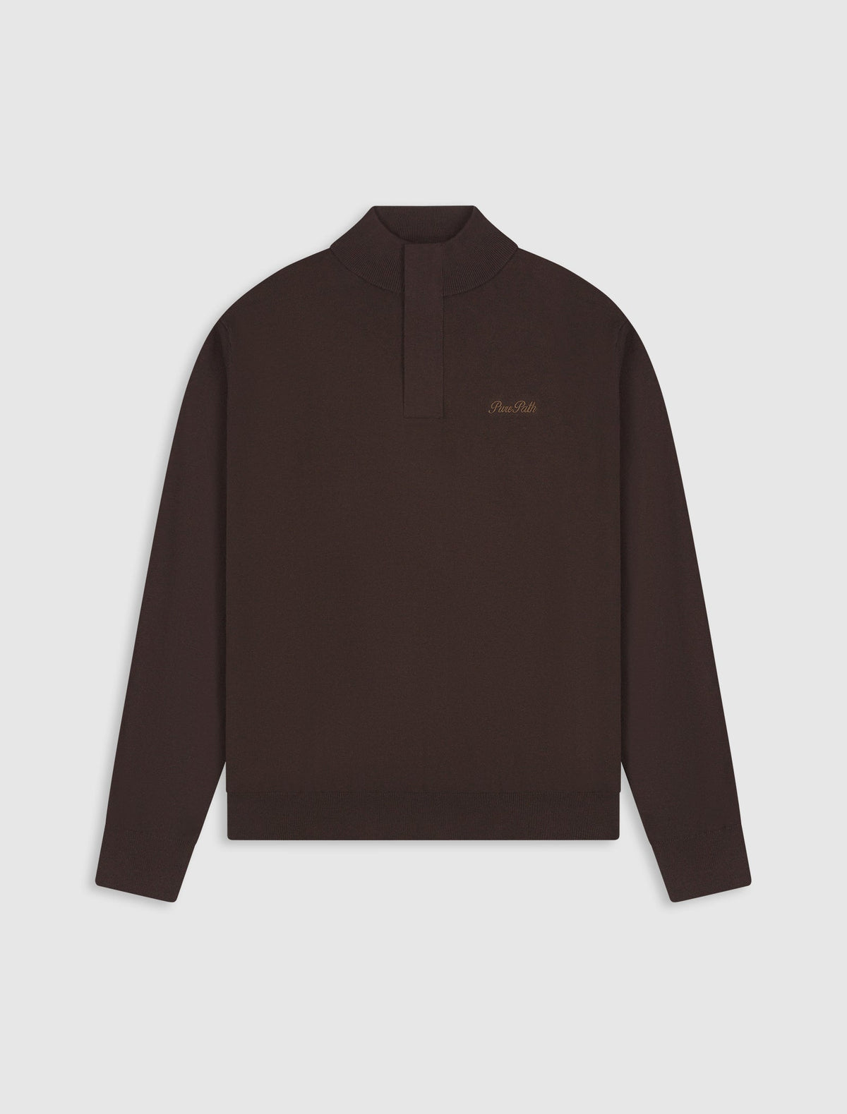 Pure Path Half-Zip Flat Knit Polo - Dark Brown