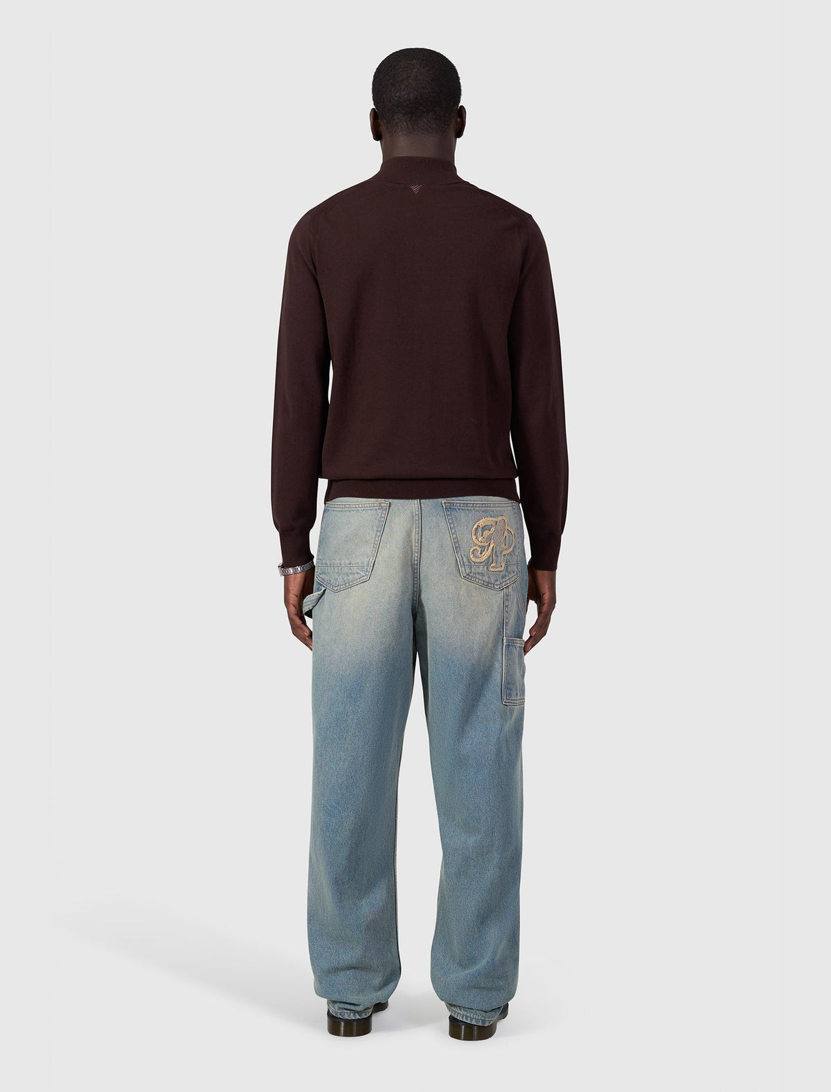 Pure Path Half-Zip Flat Knit Polo - Dark Brown