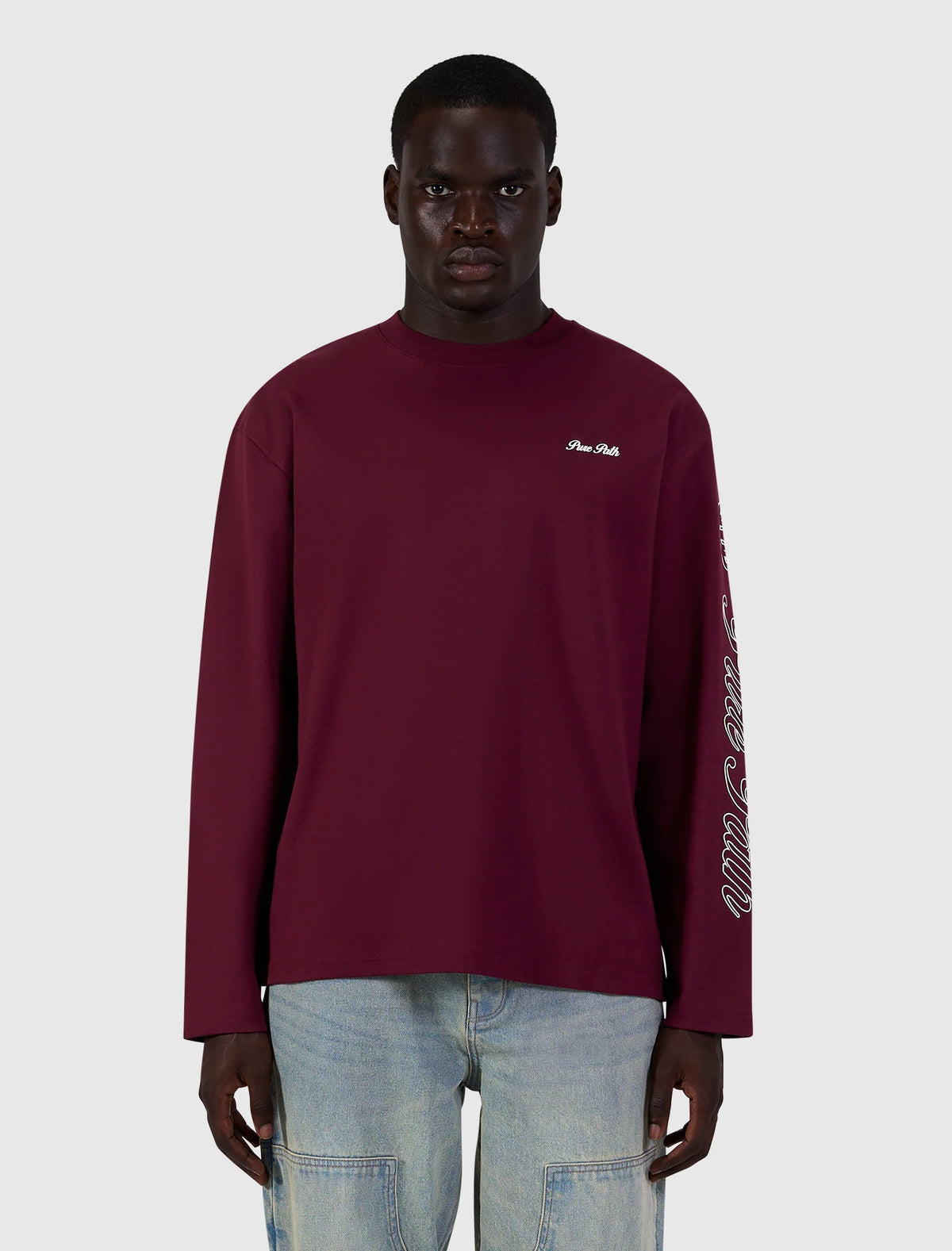 Pure Path Essence Of Life Longsleeve T-shirt- Wine Red
