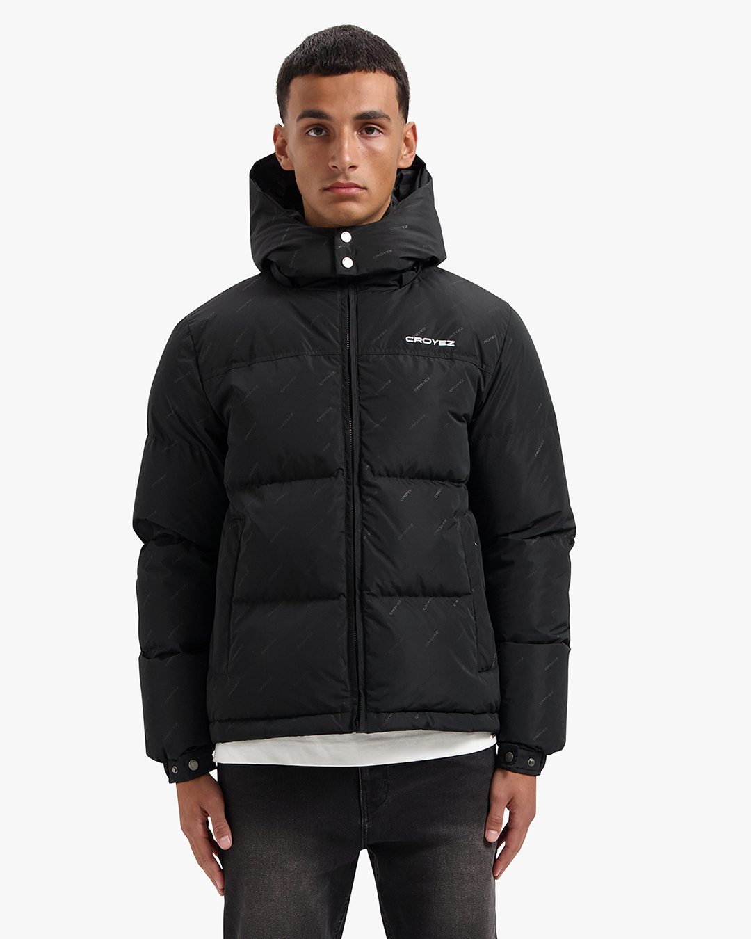 Croyez All-over Puffer Jacket- Black