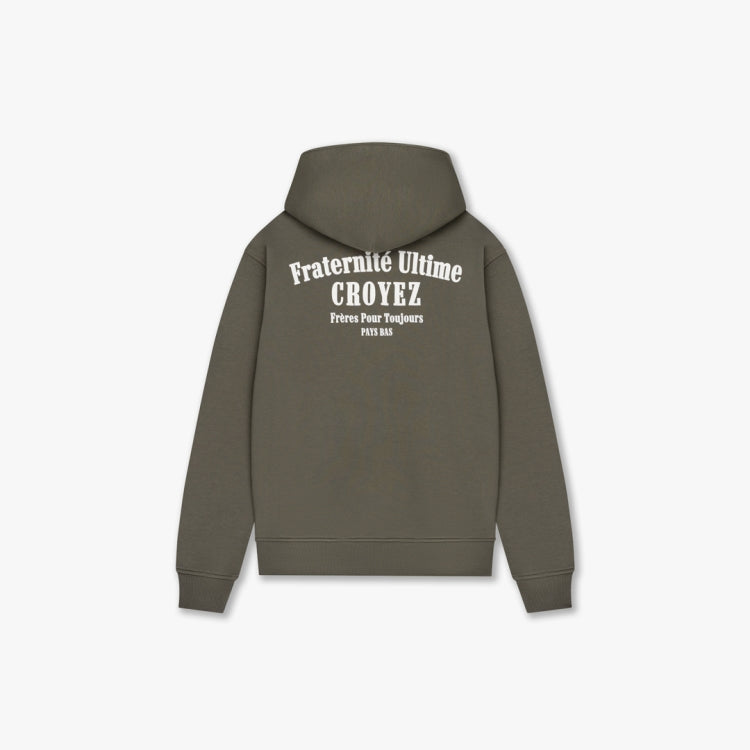 Croyez Fraternite Zip Hoodie- Dusty Olive