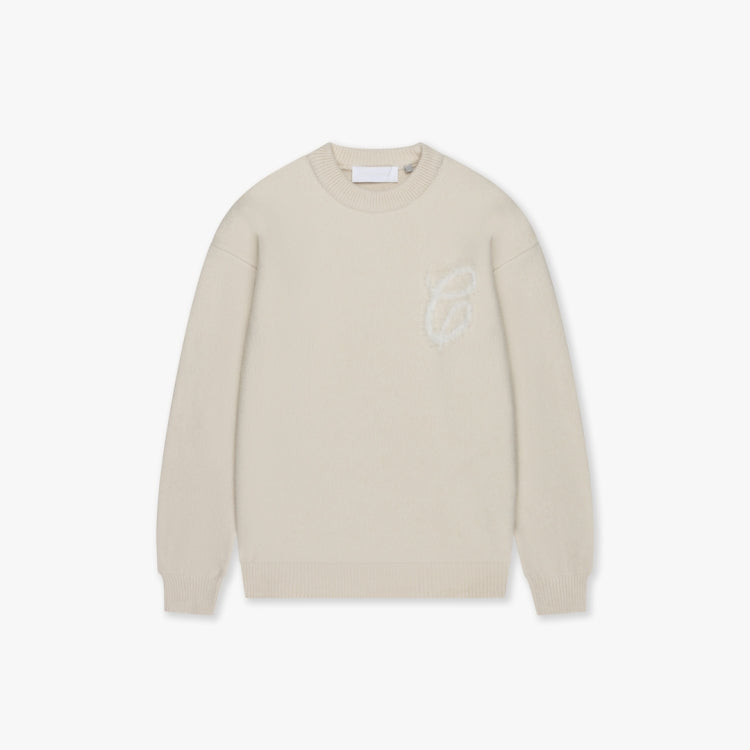 Croyez Fluffy Essence Knit Sweater - Cream