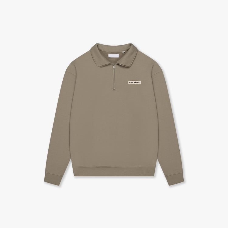 Croyez Etiquette Half-Zip Sweater- Dusty Olive