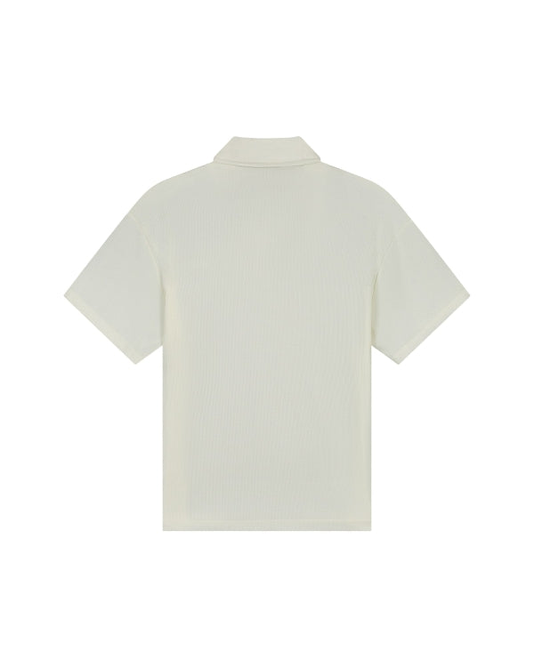 Malelions Men Emblem Seersucker Polo - Light Taupe