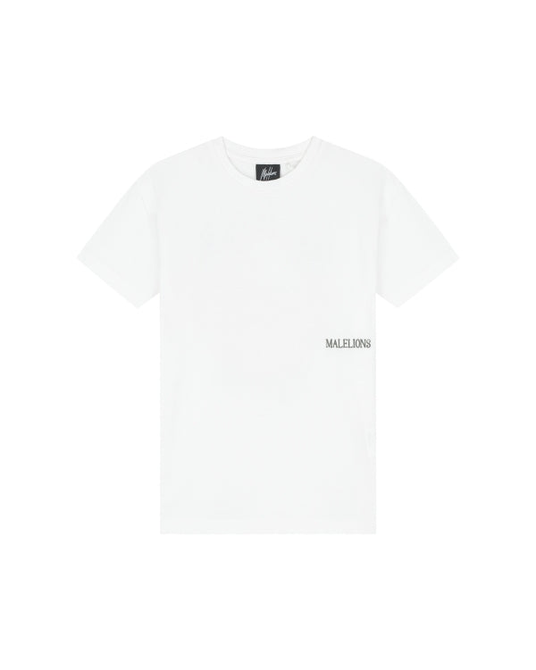 Malelions Junior Relaxed Lago T-Shirt- Off White
