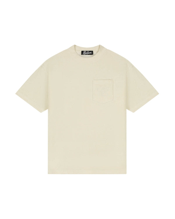 Malelions Men Emblem Towelling T-Shirt- Off-White