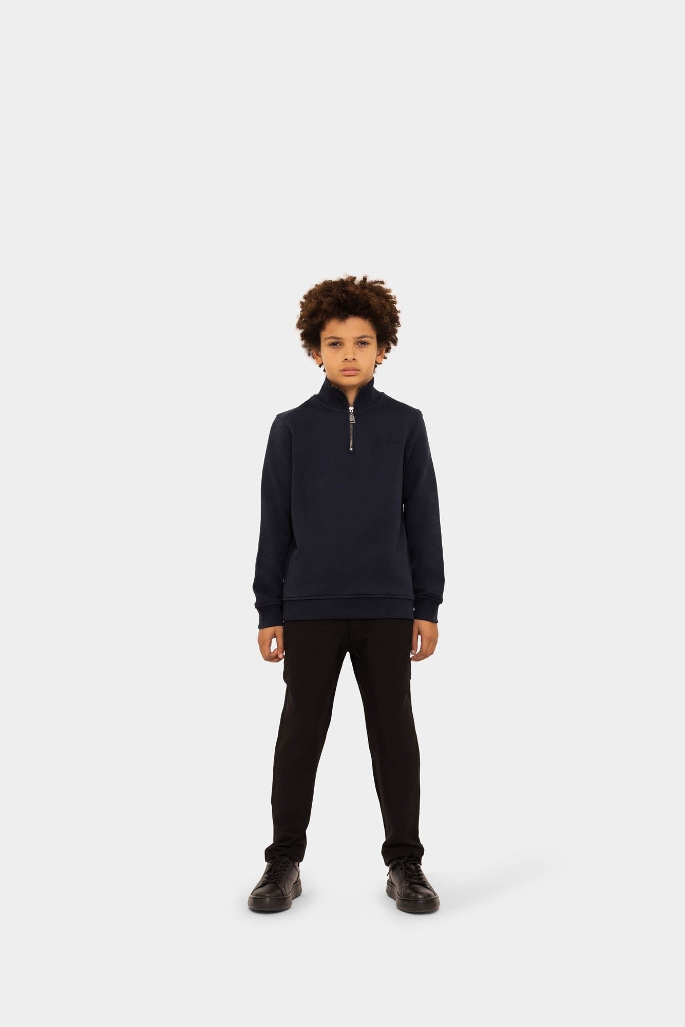 Malelions Junior Turtle Half Zip Sweater - Navy