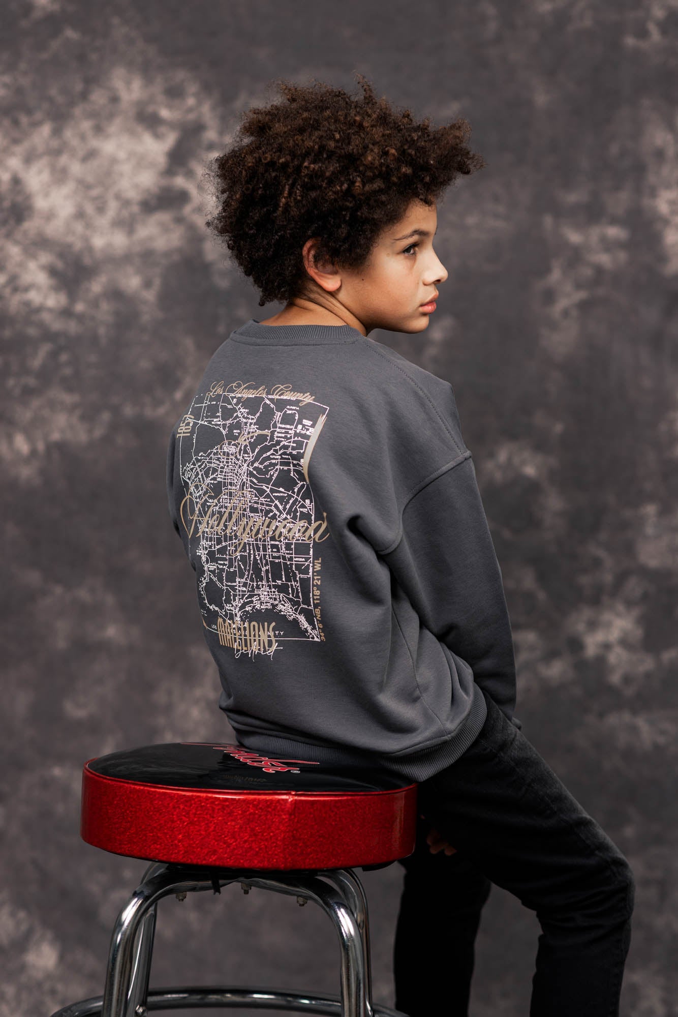 Malelions Junior Hollywood Map Sweater - Anthracite