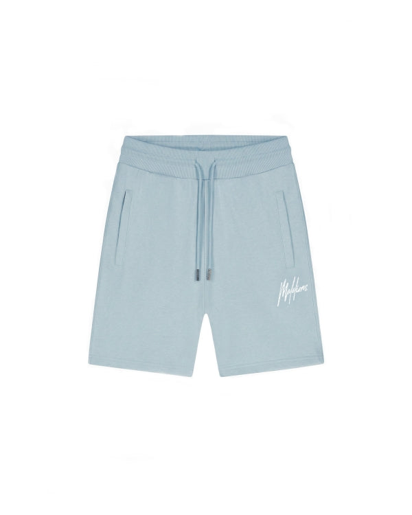Malelions Men Oversized Striped Signature Short- Ice Blue