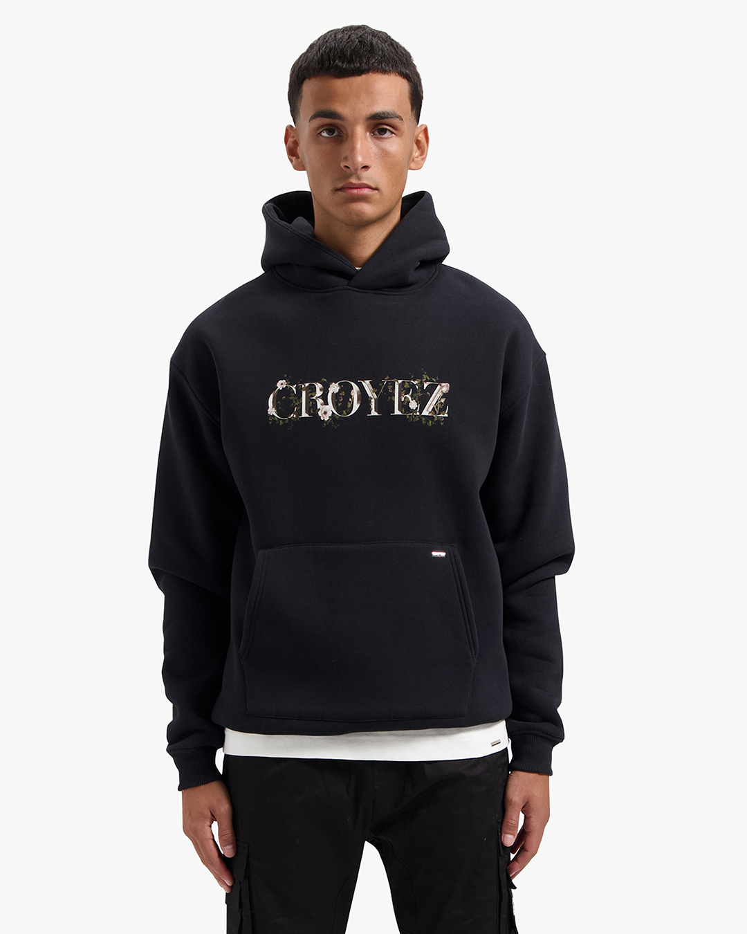 Croyez Chrome Flower Hoodie- Vintage Black