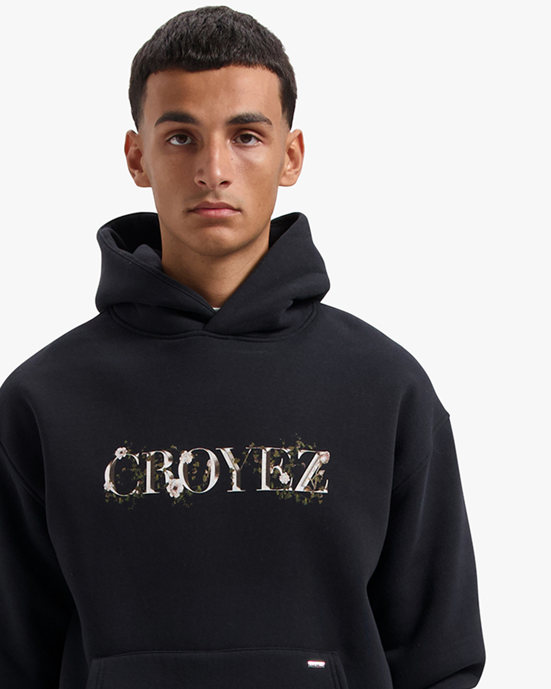 Croyez Chrome Flower Hoodie- Vintage Black