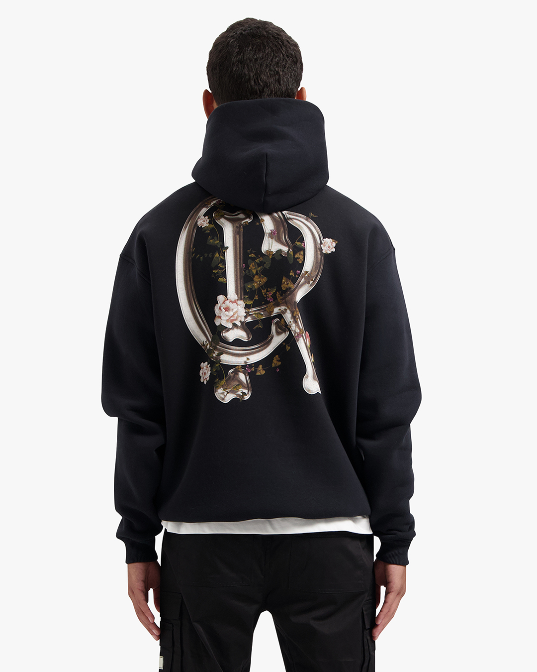 Croyez Chrome Flower Hoodie- Vintage Black