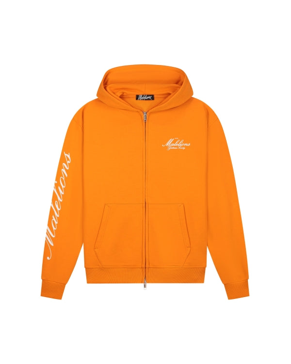 Malelions Men Gentlemen Zip Hoodie- Orange
