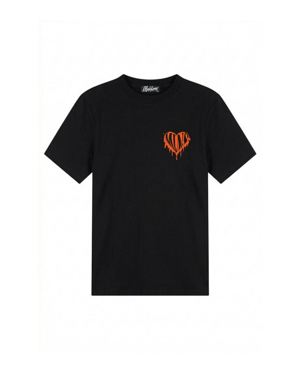 Malelions Men Dripped Heart T-Shirt- Black