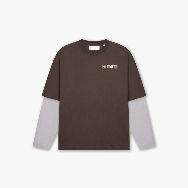 Croyez Montagne Double Sleeve Shirt - Brown
