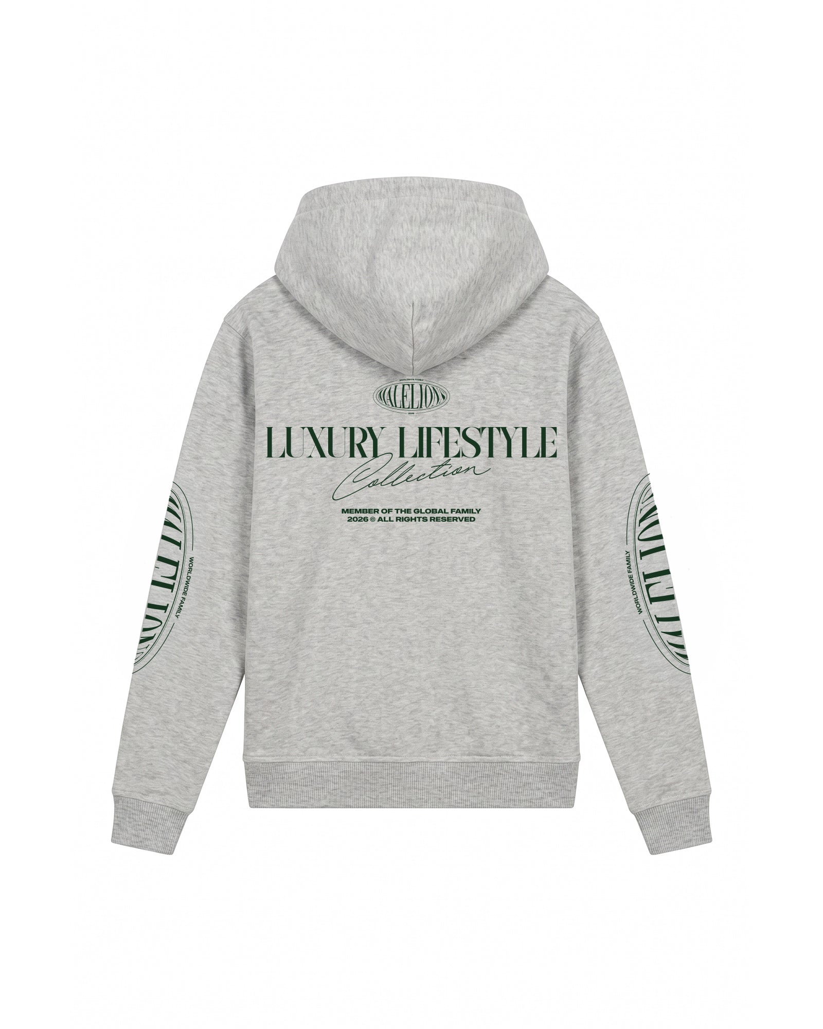 Malelions Junior Relaxed Lifestyle Zip Hoodie - Grey Melange