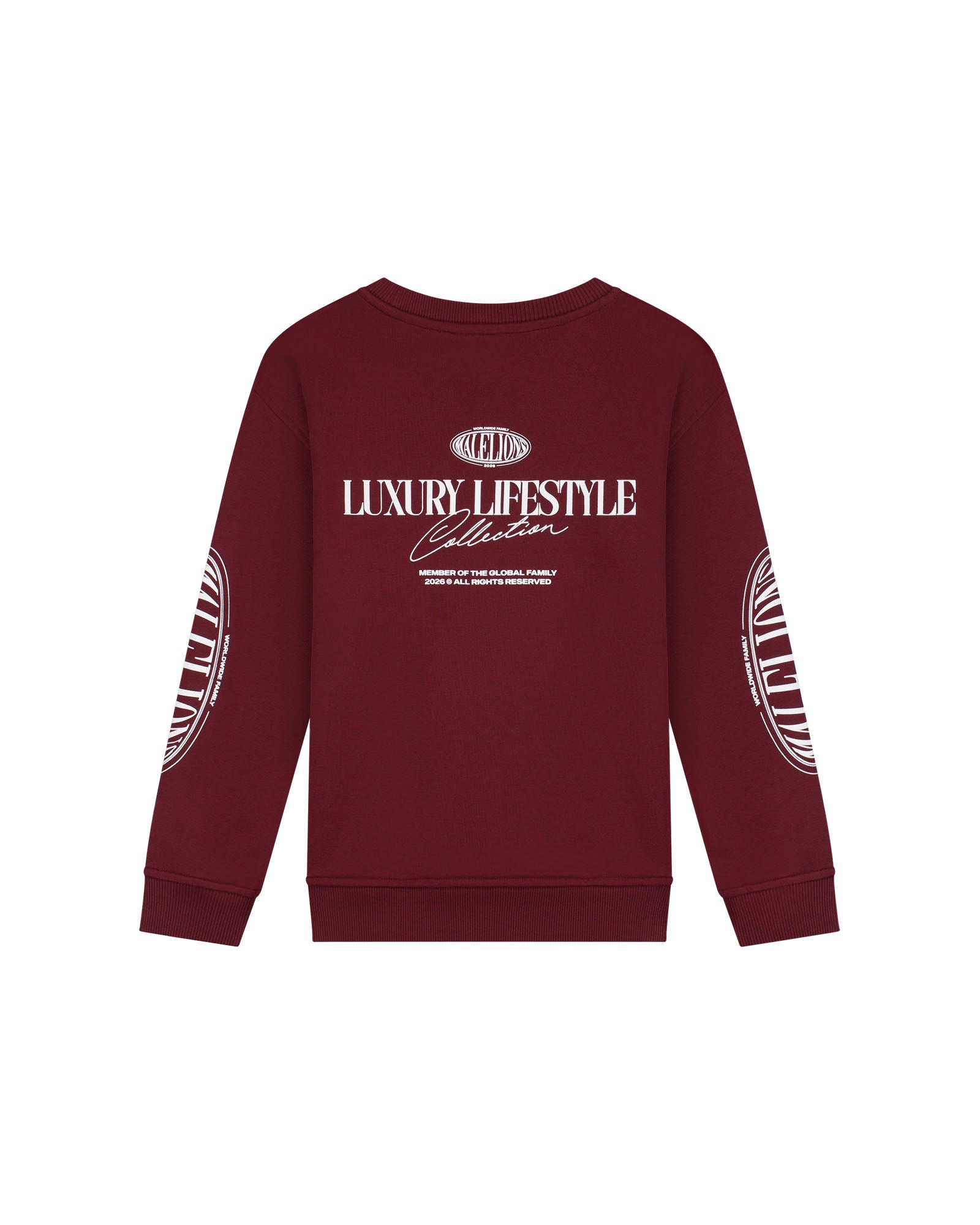 Malelions Junior Relaxed Lifestyle Sweater - Burgundy