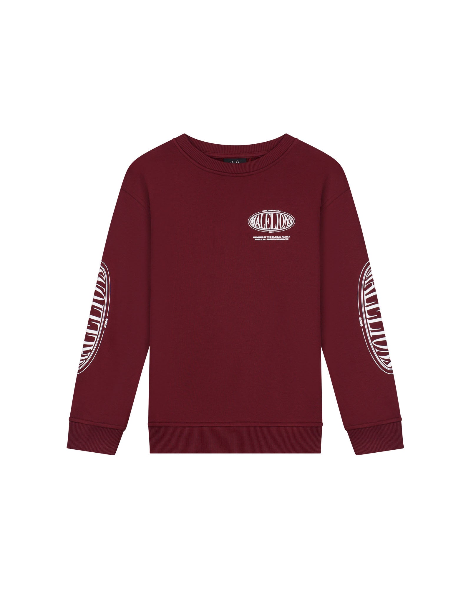Malelions Junior Relaxed Lifestyle Sweater - Burgundy