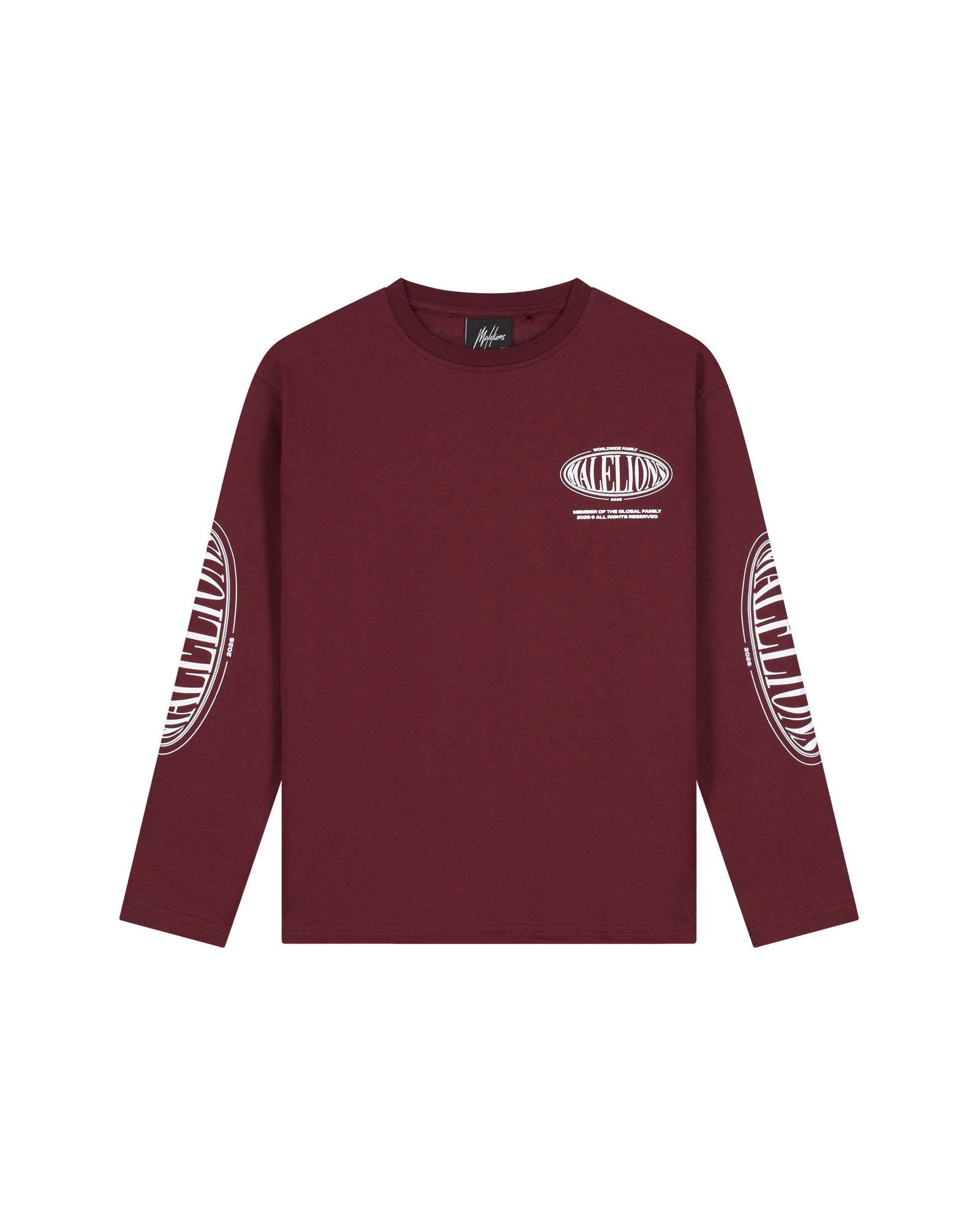 Malelions Junior Relaxed Lifestyle Longsleeve - Burgundy