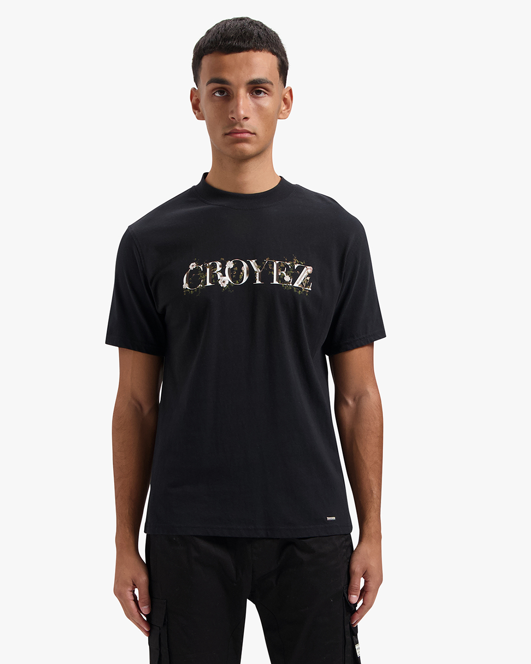 Croyez Chrome Flower T-shirt- Vintage Black