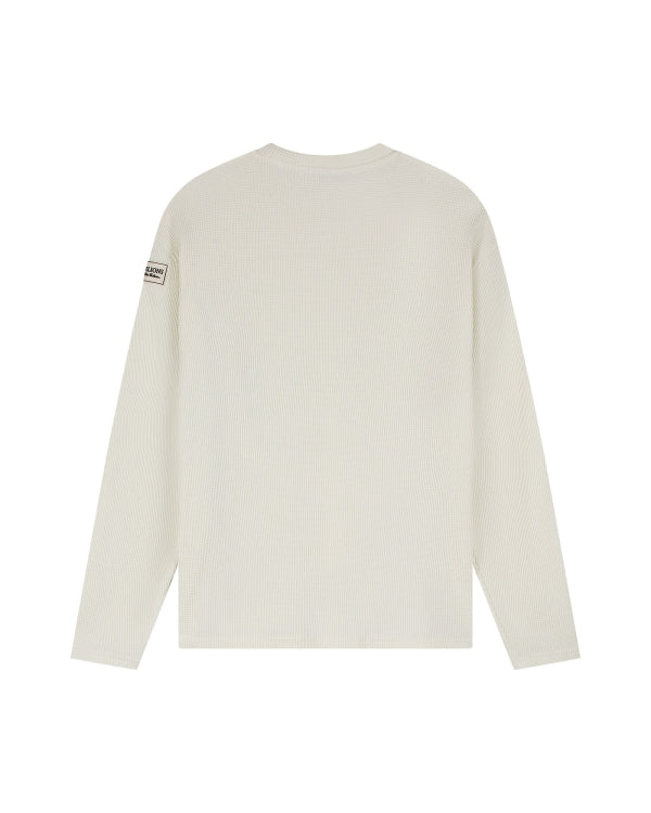 Malelions Collection Waffle Longsleeve T-Shirt- Off-White