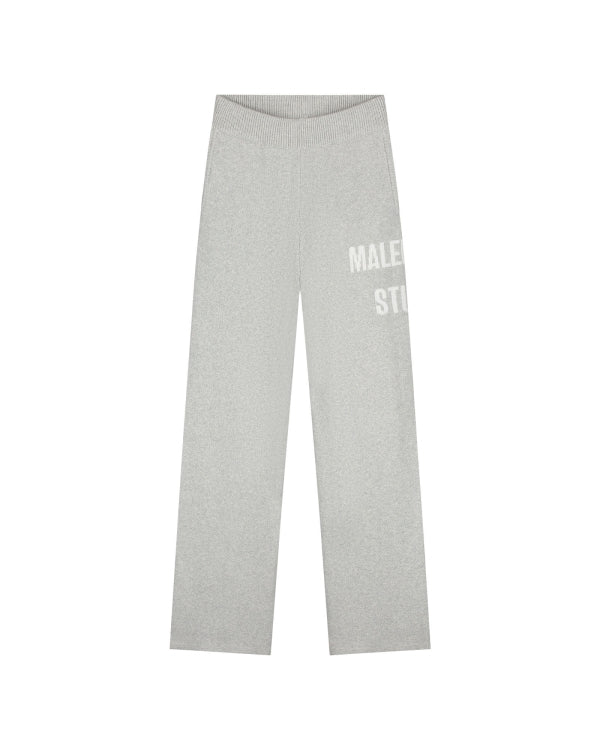 Malelions Women Heavy Knitted Pants- Grey Melange
