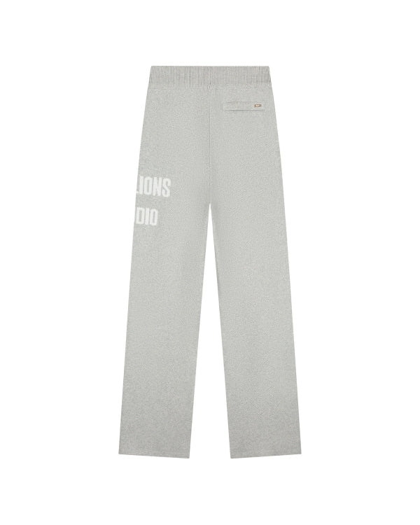 Malelions Women Heavy Knitted Pants- Grey Melange