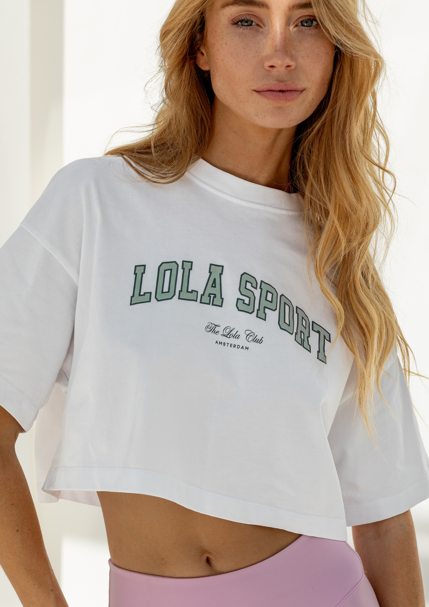 The Lola Club Kailey Tee- White/Sage