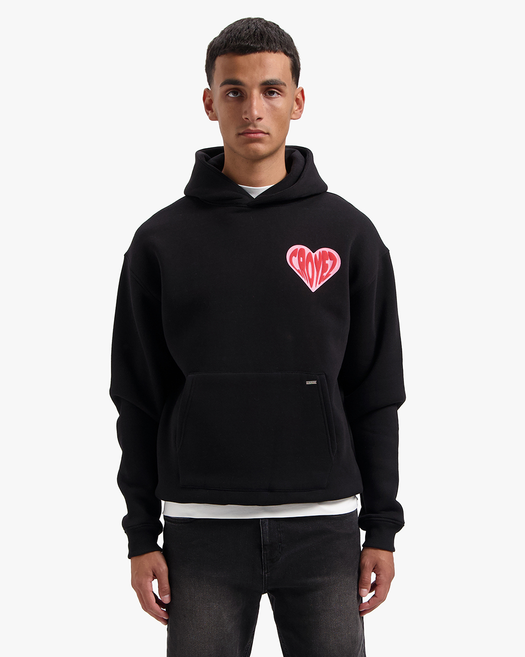 Croyez Puffed Heart Hoodie- Black