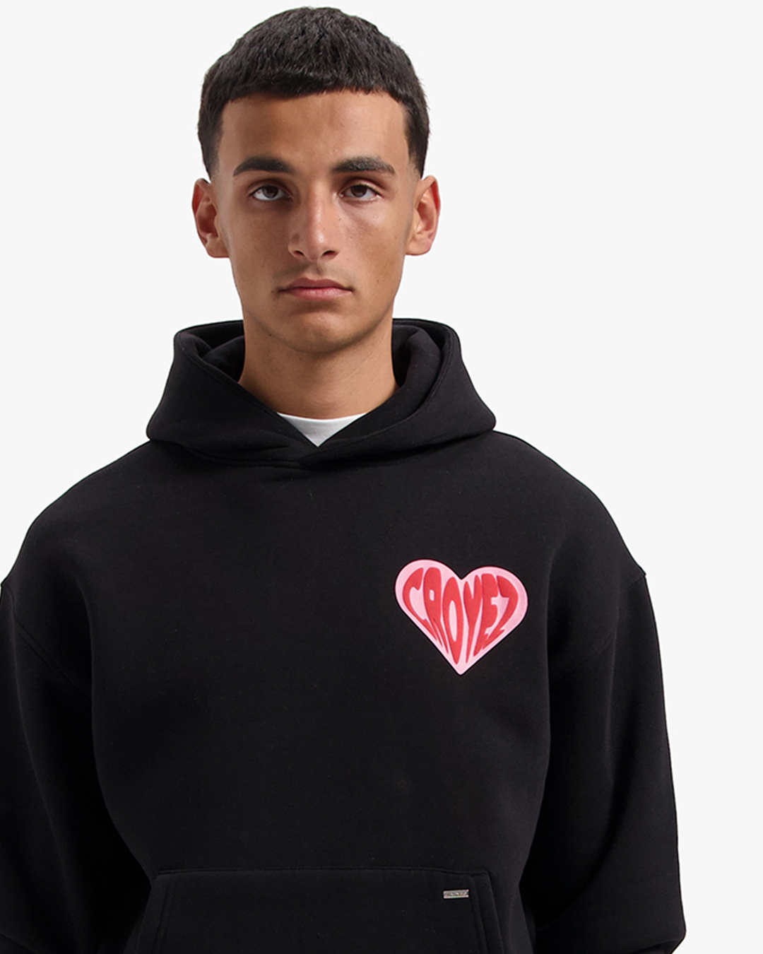 Croyez Puffed Heart Hoodie- Black