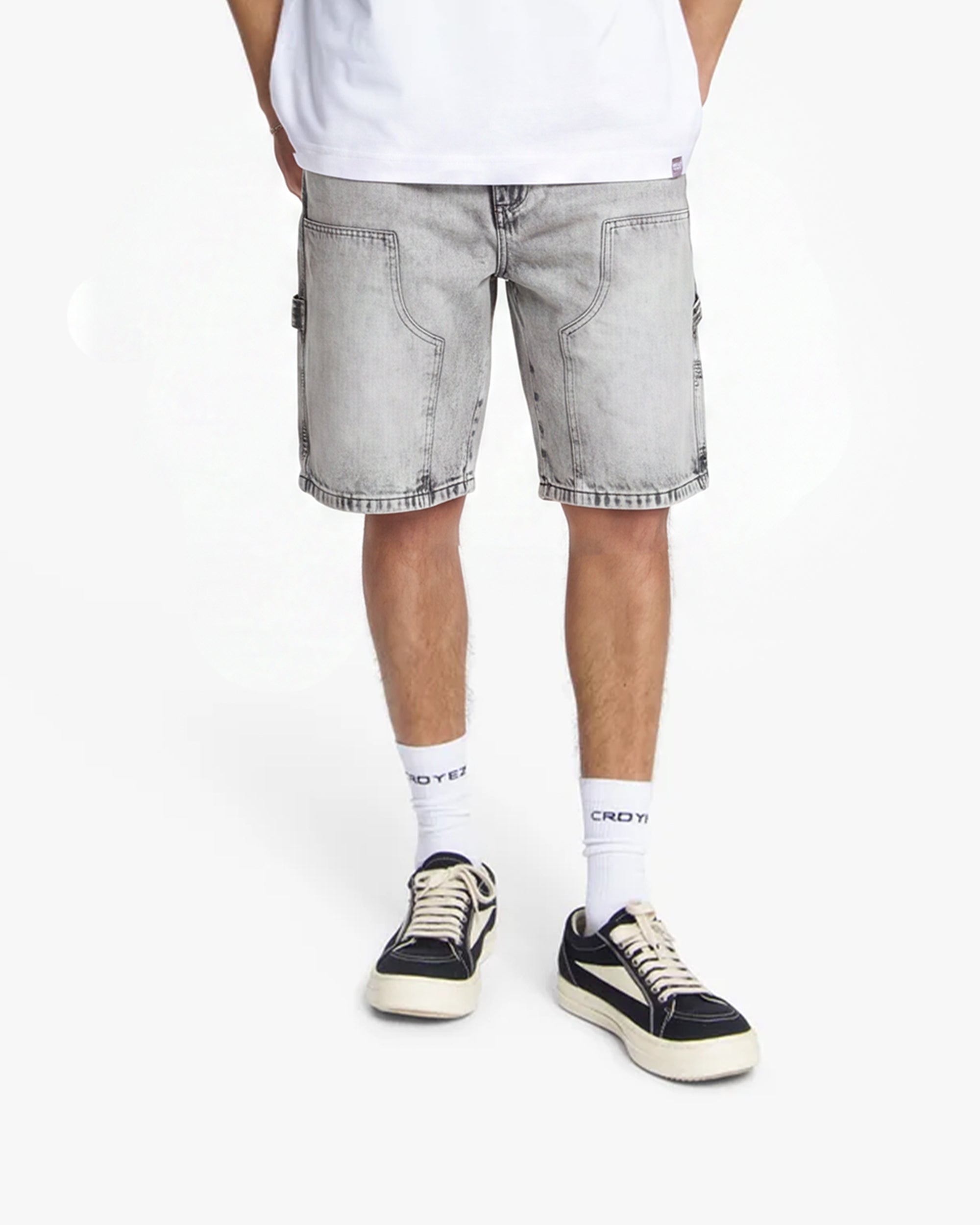 Croyez CD2 Carpenter Denim Shorts- Light Grey